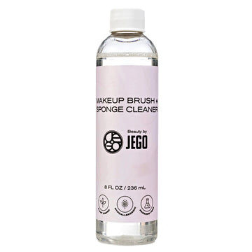 JEGO Makeup Brush Cleaner Solution - Sponge Cleaner - Make Up Brush Liquid Cleanser - Hypoallergenic & Plant-Based Solution Removes Makeup Dirt & Oil - 8 Oz