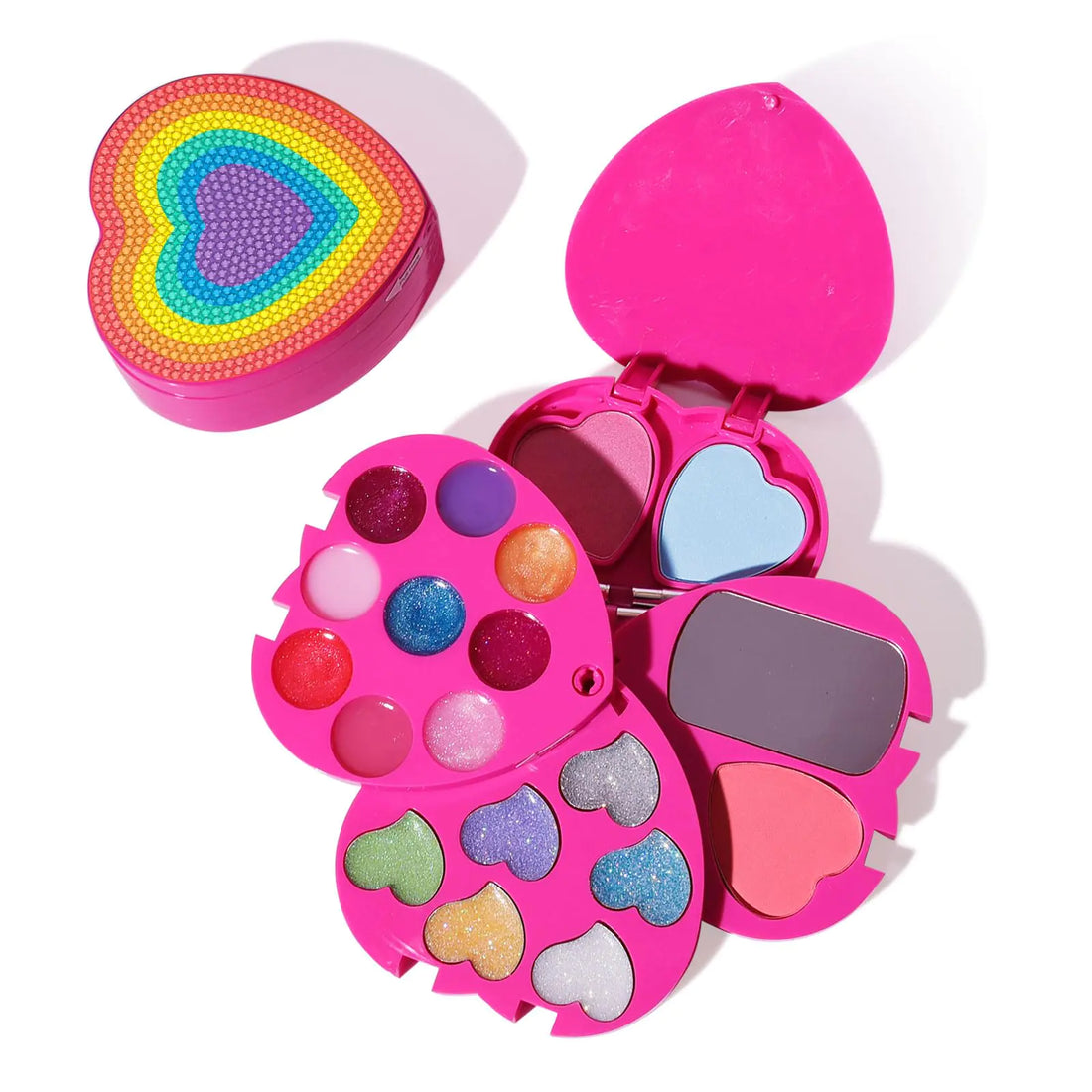 Mebtmel Heart Shape for Kids Makeup Kit Real Non Toxic Washable Make Up for Girls Kids