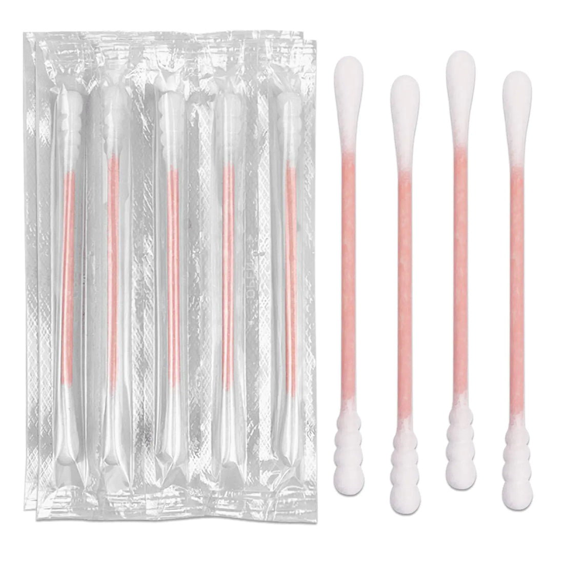 400 Pack Cotton Swabs Individually Wrapped Cotton Swab Individually Wrapped Double Tipped Paper Sticks for Ear Make-up(Spiral-Round End)