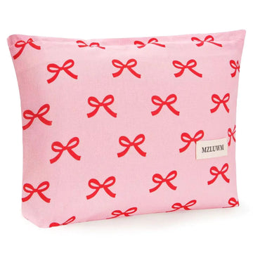 MZLUWM Floral Makeup Bag Cosmetic Bags for Women Large Capacity Make up BagCute Bow Makeup BagAesthetic Women Handbags Purses Travel Essentials Aesthetic Stuff