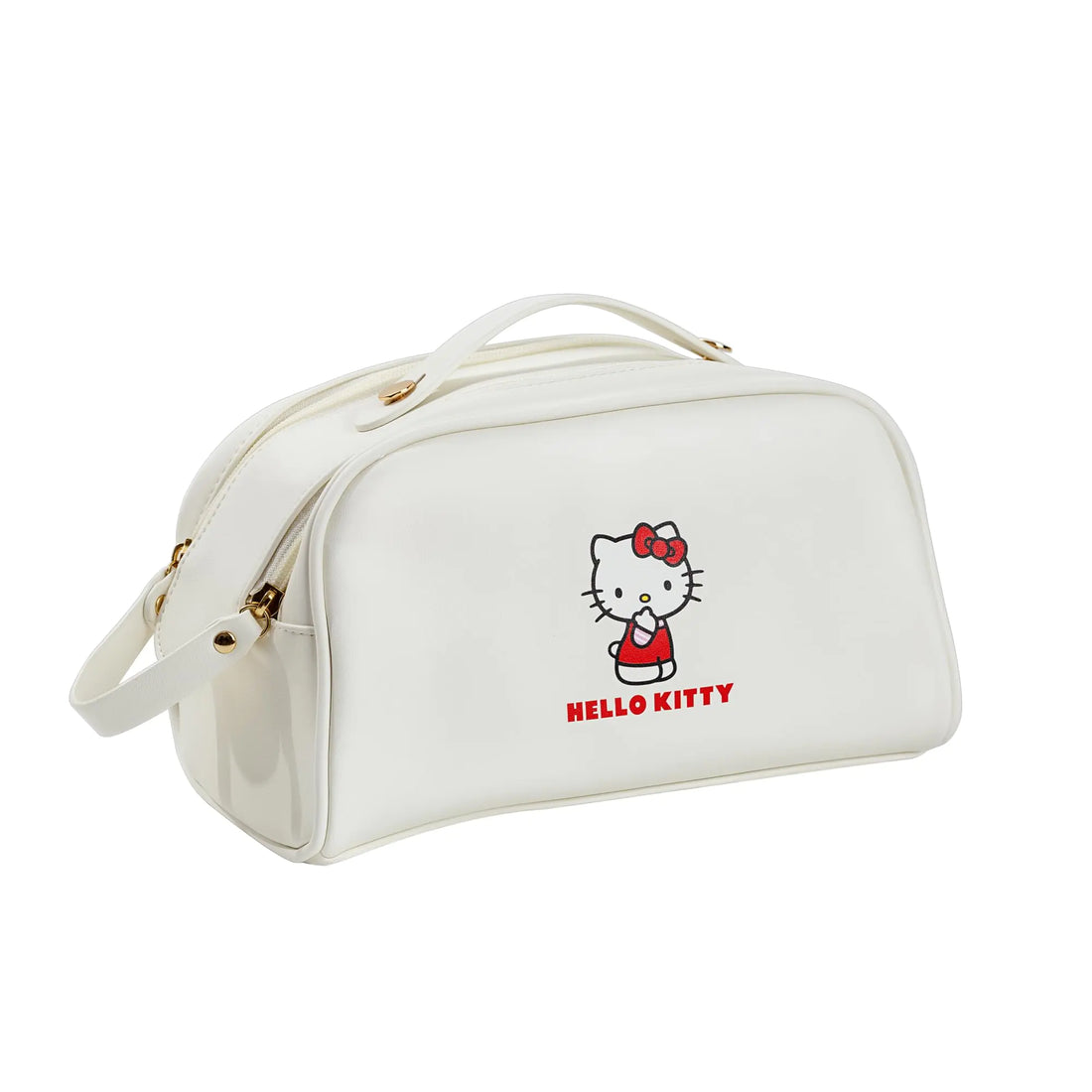 Vimanllie Large Capacity Cosmetic Bag Travel Makeup bag Waterproof Portable Leather PU Make up Bag Multi-functional Storage for Women (White-A)