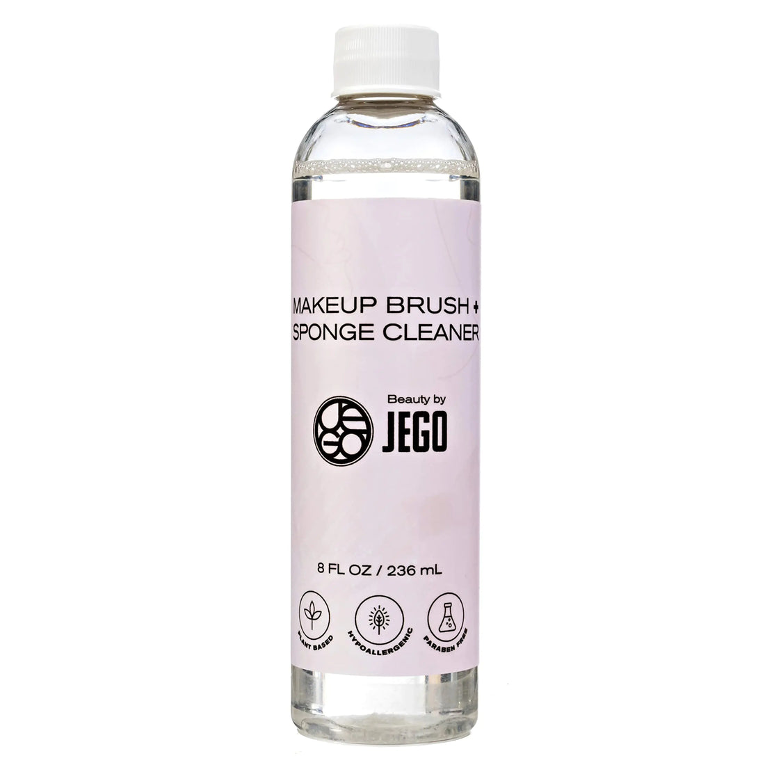 JEGO Makeup Brush Cleaner Solution - Sponge Cleaner - Make Up Brush Liquid Cleanser - Hypoallergenic & Plant-Based Solution Removes Makeup Dirt & Oil - 8 Oz