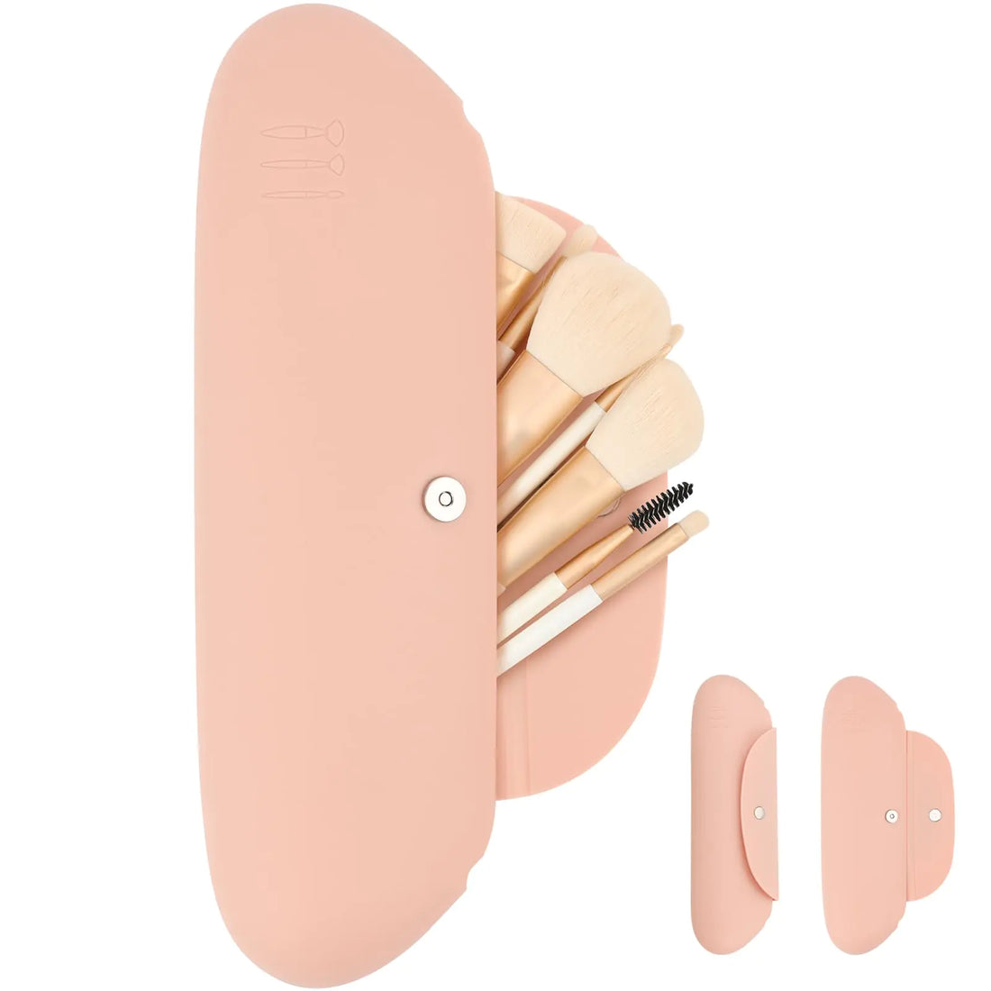 DUcare Travel Makeup Brush Holder 1PC Portable Make Up Brush Organizer Cosmetic Travel Case Silicone Waterproof Makeup Brush Bag