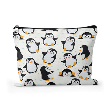 Cafl Cute Penguins Makeup Bag Penguin Cosmetic Bag for Women Large Capacity Make Up Bag Portable Travel Toiletry Pouch Organizer 10 * 8inch