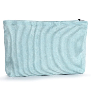 Etercycle Corduroy Makeup Bag Cosmetic Pouch Make Up Travel Purse Organizer Cosmetic Bags Organizer Storage Bag Small Makeup Bag for Women(Blue)