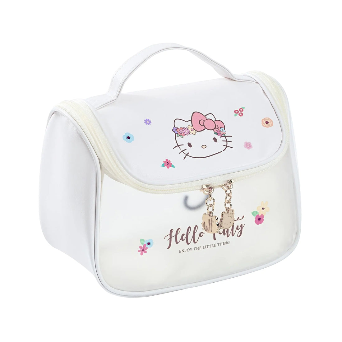 Large Capacity Cosmetic Bag Travel Make up Bag Toiletry Pouch Packing Bag with Zipper Accessory Organizer for Women (White-C)