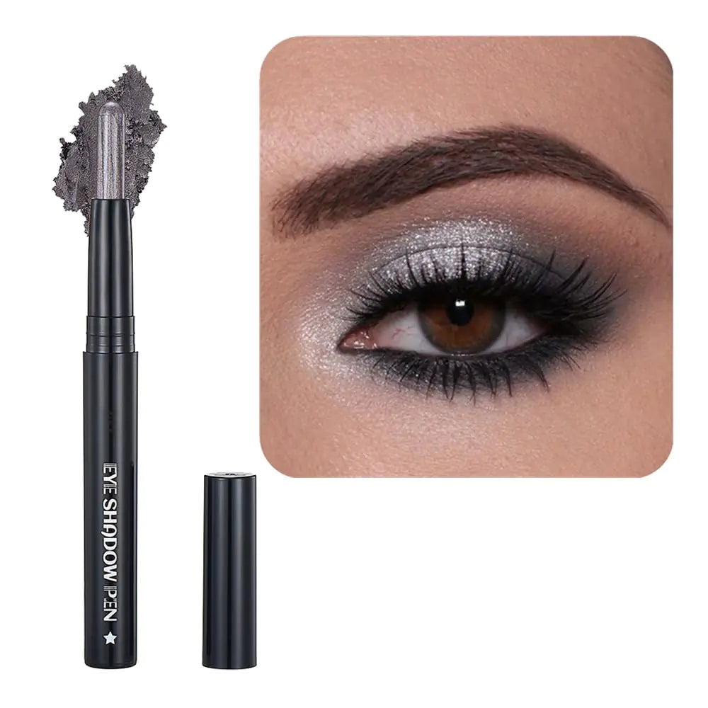 SAUBZEAN Gray Eyeshadow Stick Makeup Cream Shimmer Eye Shadow Pencil Hypoallergenic Waterproof Long Lasting Crayon Smooth Glitter Primer Palette Eyeliner Make up