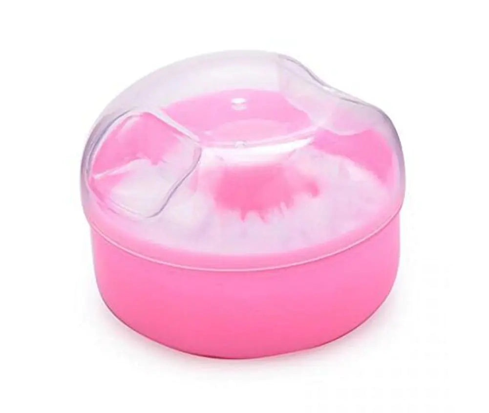 ericotry 2 Pcs Baby After-Bath Powder Puff Sponge Box Kit Dispensor DIY Make up Cosmetic Loose Powder Jar Container Case (Pink)