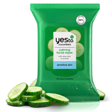 Yes To Face Wipes for Women and Men Refreshing Facial Cleansing Wipes for use as a Make Up Remover Cleaning Soothing Cucumber