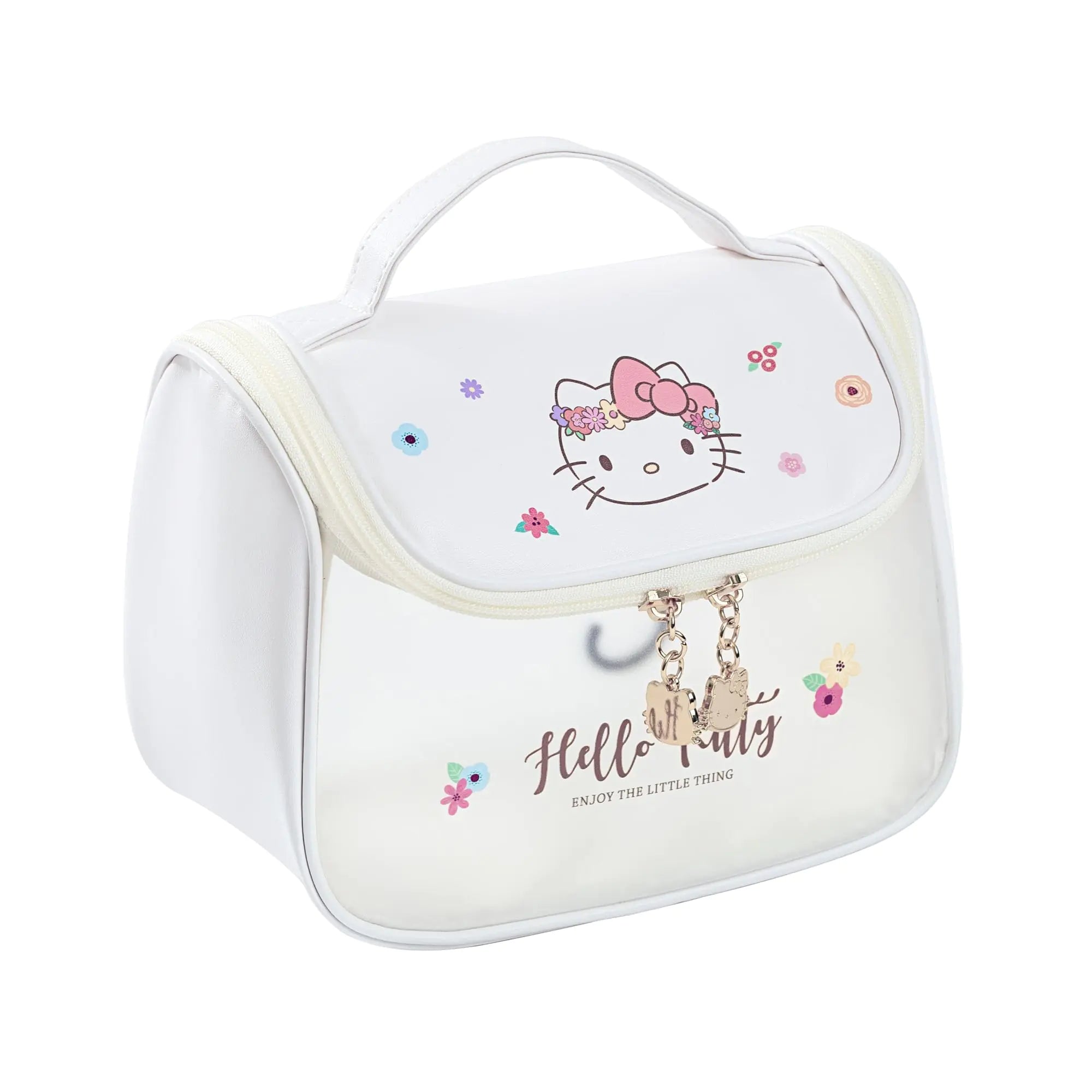 Large Capacity Cosmetic Bag Travel Make up Bag Toiletry Pouch Packing Bag with Zipper Accessory Organizer for Women (White-C)