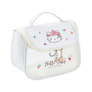 Large Capacity Cosmetic Bag Travel Make up Bag Toiletry Pouch Packing Bag with Zipper Accessory Organizer for Women (White-C)