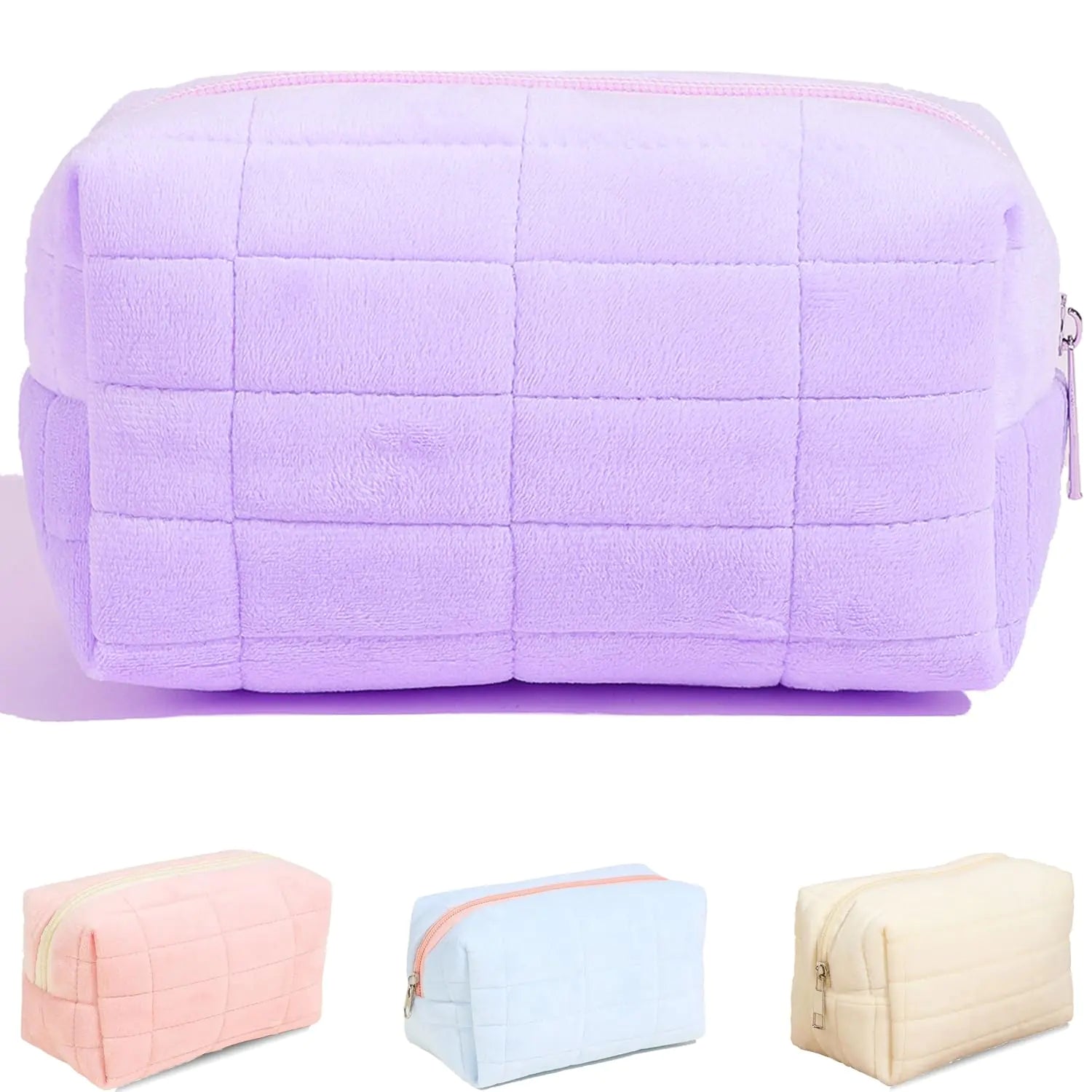 Travel Makeup Bag Puffy Padded Cosmetic Bag Make Up Organizer Case for Women Small Toiletry Bag Skincare Pouch for Toiletries Accessories Brushes