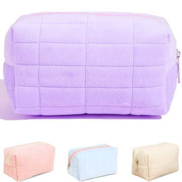 Travel Makeup Bag Puffy Padded Cosmetic Bag Make Up Organizer Case for Women Small Toiletry Bag Skincare Pouch for Toiletries Accessories Brushes